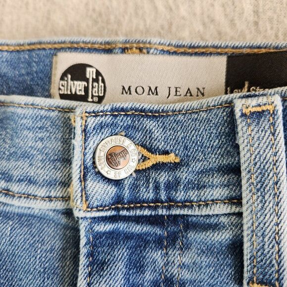 Levis Silvertab Jeans Womens 27 Blue Mom Jean Distressed Tapered High Rise VTG - Picture 4 of 16